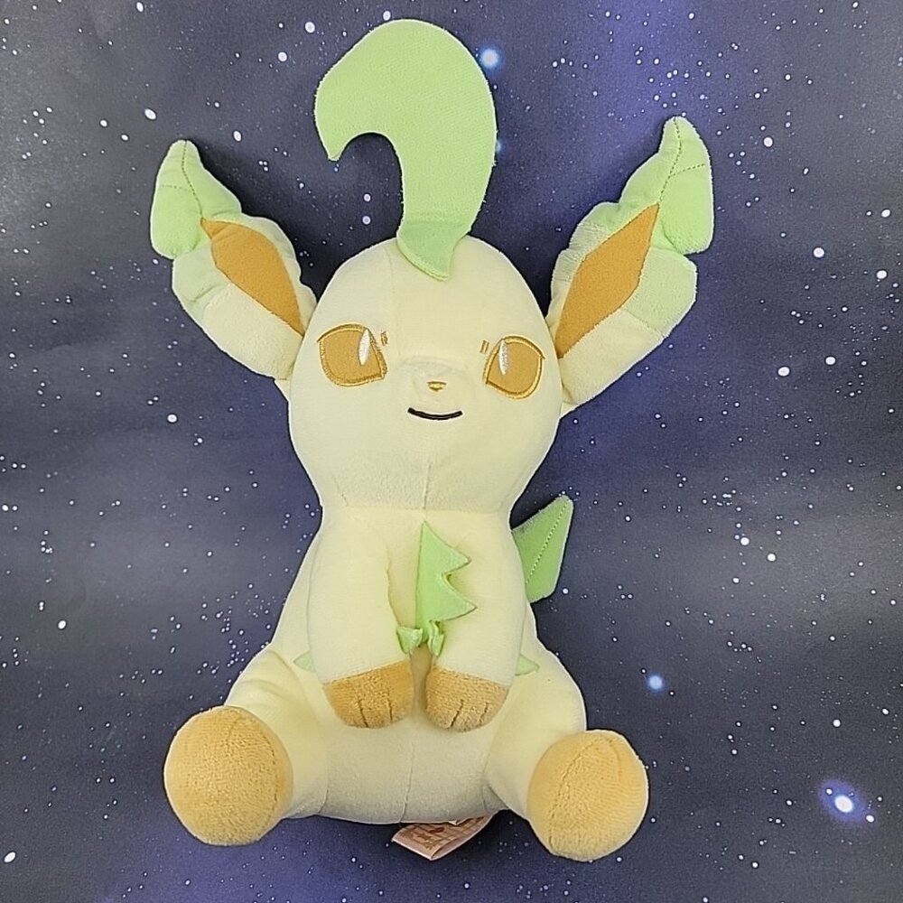 Pokemon I Love Eevee Leafeon Plush Large Mascot 10" Bandai Spirits Banpresto